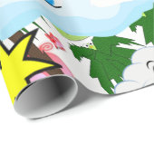 Umschlagpapier Schweine Einhorn Regenbogen Geschenkpapier (Rolleneckpunkt)