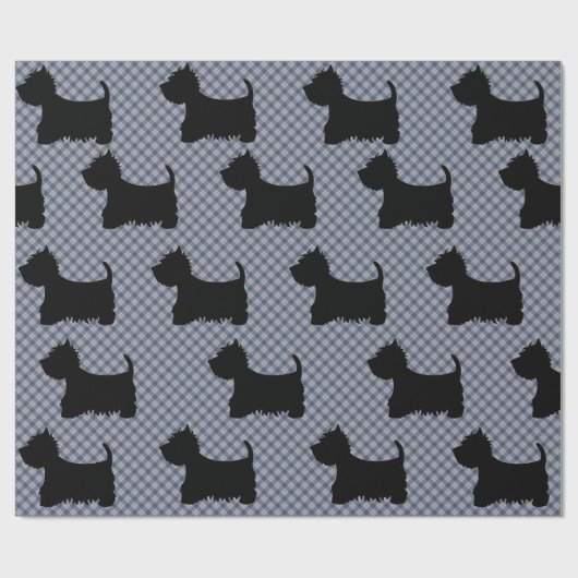 Umschlagpapier - Scottie Dog Tartan Geschenkpapier (Flach)