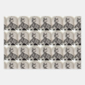 Umschlagpapier - Skelett / Halloween - 3 Pack Geschenkpapier Set (Vorderseite 2)