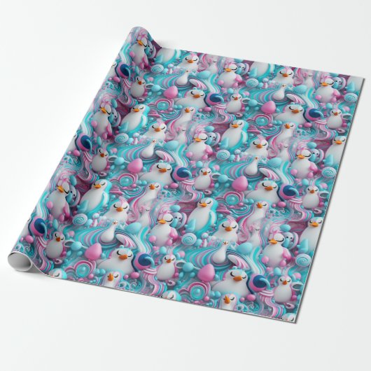Umschlagpapier - Transgender-Pride-Pinguine 1 Geschenkpapier (Ungerollt)