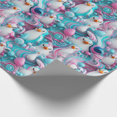 Umschlagpapier - Transgender-Pride-Pinguine 1 Geschenkpapier (Ecke)