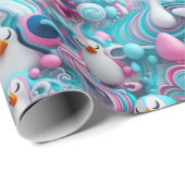 Umschlagpapier - Transgender-Pride-Pinguine 1 Geschenkpapier (Rolleneckpunkt)