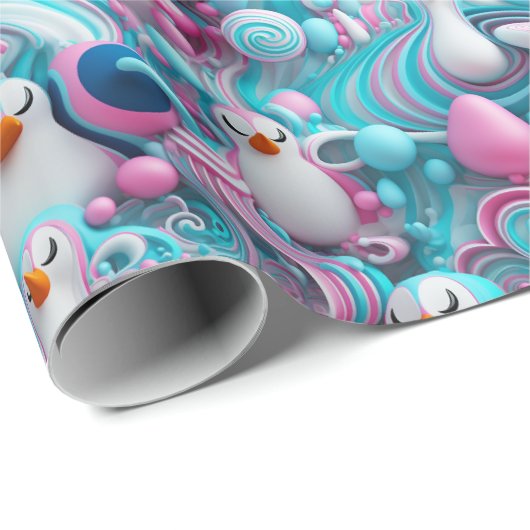 Umschlagpapier - Transgender-Pride-Pinguine 1 Geschenkpapier (Rolleneckpunkt)