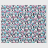 Umschlagpapier - Transgender-Pride-Pinguine 2 Geschenkpapier (Flach)