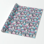 Umschlagpapier - Transgender-Pride-Pinguine 2 Geschenkpapier (Ungerollt)