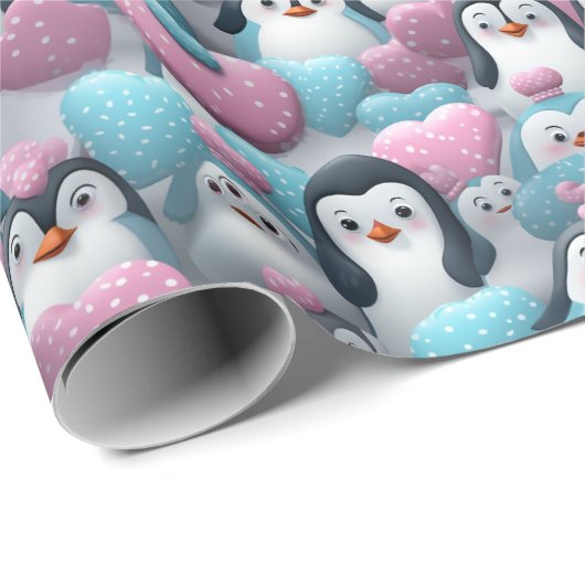 Umschlagpapier - Transgender-Pride-Pinguine 2 Geschenkpapier (Rolleneckpunkt)