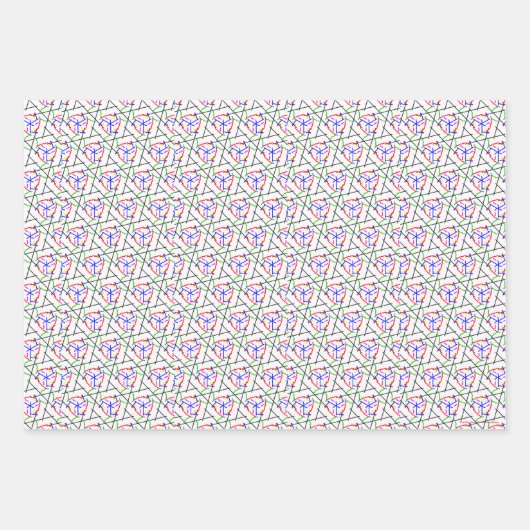 Umschlagpapier - Variationen des fünffarbigen Boog Geschenkpapier Set (Vorderseite)