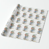 Umschlagpapier - Vintage Teacups Geschenkpapier (Ungerollt)