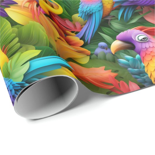 Umschlagpapier - Vögel mit Stolz 1 Geschenkpapier (Rolleneckpunkt)