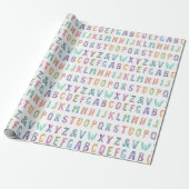 Umschlagpapier - Wasserfarben Alphabet Geschenkpapier (Ungerollt)