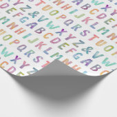 Umschlagpapier - Wasserfarben Alphabet Geschenkpapier (Ecke)
