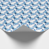 Umschlagpapier - Wasserfarbenblauer Schmetterling Geschenkpapier (Ecke)