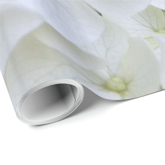 Umschlagpapier - Weißes Hydrangea Geschenkpapier (Rolleneckpunkt)