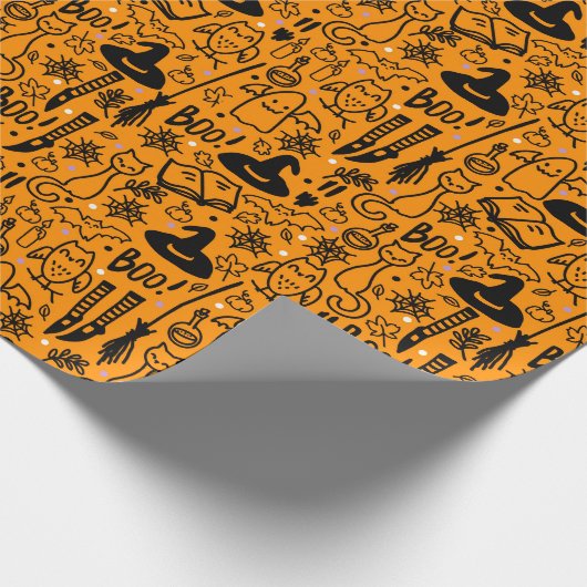 Umschlagpapier zu Halloween. Geschenkpapier (Ecke)