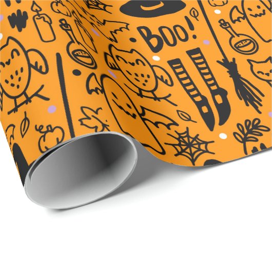 Umschlagpapier zu Halloween. Geschenkpapier (Rolleneckpunkt)