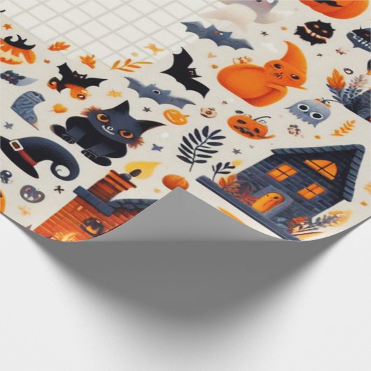 Umschlagpapier zu Halloween Geschenkpapier (Ecke)