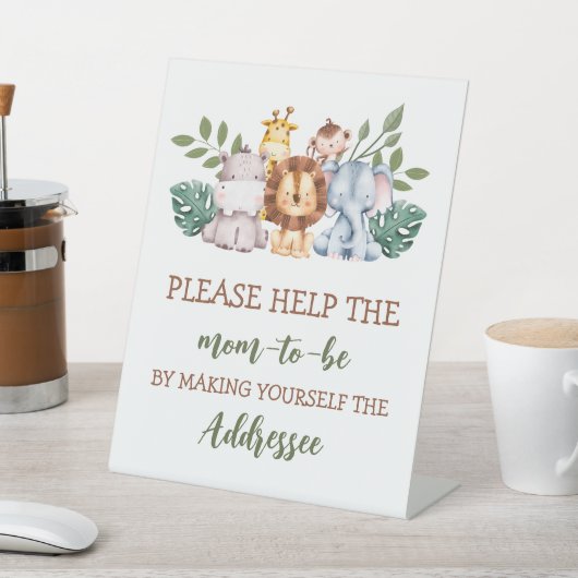 Umschlagstation Sign Baby Shower Boy Jungle Sockelschild (In SItu)