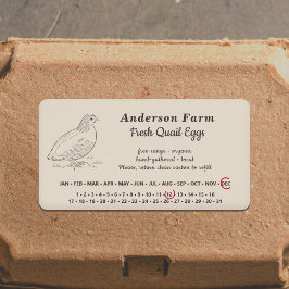 Umschließendes Datum - Aufkleber für Wachteleier, Adressaufkleber