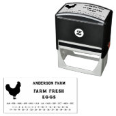 Umschließendes Datum - Eierkarton mit Hühnchen Permastempel (Beispiel)