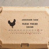 Umschließendes Datum - Eierkarton mit Hühnchen Permastempel