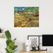 Umschließendes Weizenfeld mit Bauern von van Gogh Poster (Heimbüro)
