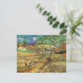 Umschließendes Weizenfeld w Bauernhof von Vincent Postkarte (Stehend Vorderseite)
