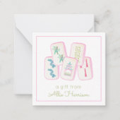 Umschließung von Aquarellfarben Pink und Green Mah Mitteilungskarte (Vorderseite)