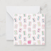 Umschließung von Aquarellfarben Pink und Green Mah Mitteilungskarte (Rückseite)