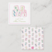 Umschließung von Aquarellfarben Pink und Green Mah Mitteilungskarte (Vorne/Hinten)