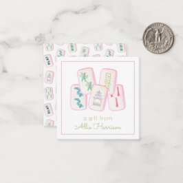 Umschließung von Aquarellfarben Pink und Green Mah Mitteilungskarte