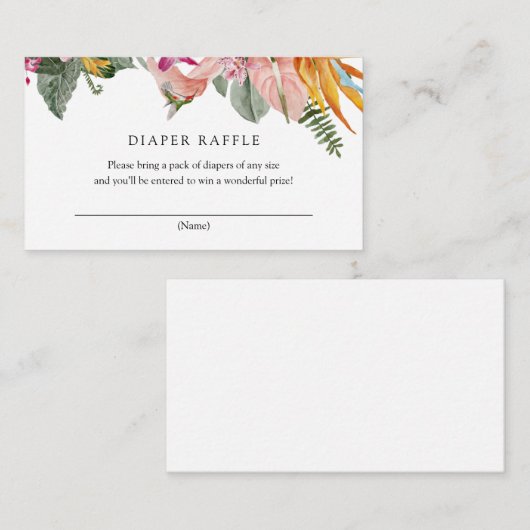 Umschließung von tropischen Windeln Begleitkarte (Vorne/Hinten)