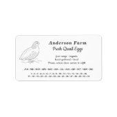 Umschließungsdatum - Wachteleier Weiße Aufkleber Adressaufkleber (Vorne)