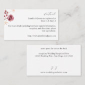 Umschließungskarte 8A für Burgund und Rosa Blumend Begleitkarte (Vorne/Hinten)