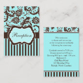 Umschließungskarte für Aqua, Braun, weiße, florale Begleitkarte (Vorne/Hinten)