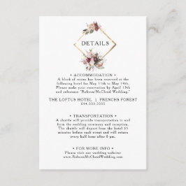 Umschließungskarte für Burgundy Boho - Blumendetai Begleitkarte