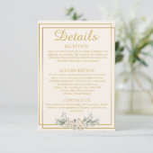 Umschließungskarte für Creme und Gold für Hochzeit Einladung (Stehend Vorderseite)