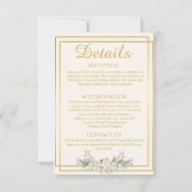 Umschließungskarte für Creme und Gold für Hochzeit