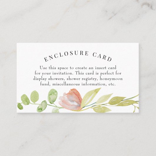 Umschließungskarte für die korallengrüne Blume Visitenkarte (Vorderseite)