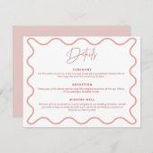 Umschließungskarte für die rosa Wavy Border Einladung (Vorne/Hinten)