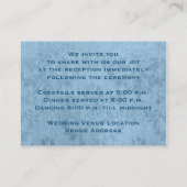 Umschließungskarte für dunkelblaue, weiße, florale begleitkarte (Rückseite)