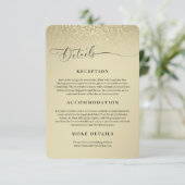 Umschließungskarte für Goldene Damast Begleitkarte (Stehend Vorderseite)