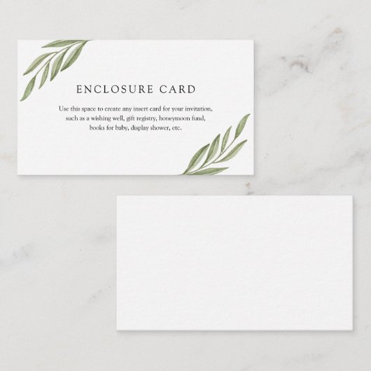 Umschließungskarte für grüne Branchen Begleitkarte (Vorne/Hinten)