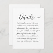 Umschließungskarte für handgeschriebene Hochzeitde Begleitkarte (Vorne/Hinten)