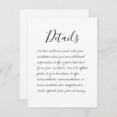 Umschließungskarte für handgeschriebene Hochzeitde Begleitkarte (Vorne/Hinten)