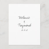 Umschließungskarte für handgeschriebene Hochzeitde Begleitkarte (Rückseite)