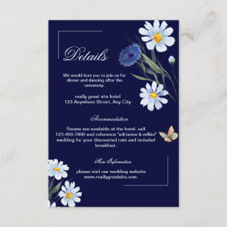 Umschließungskarte für Hochzeitsszenarien für Navy Begleitkarte