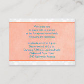 Umschließungskarte für Korallen, Aqua und Grau Dam Begleitkarte (Rückseite)