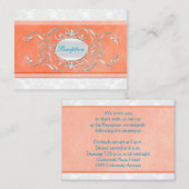 Umschließungskarte für Korallen, Aqua und Grau Dam Begleitkarte (Vorne/Hinten)