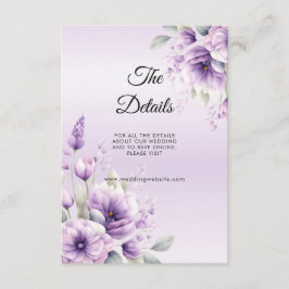 Umschließungskarte für Lila Blütenfarbe Begleitkarte