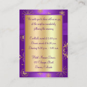 Umschließungskarte für lila und goldene Schneefloc Begleitkarte (Rückseite)